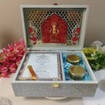 Lacquer on printed invitation box