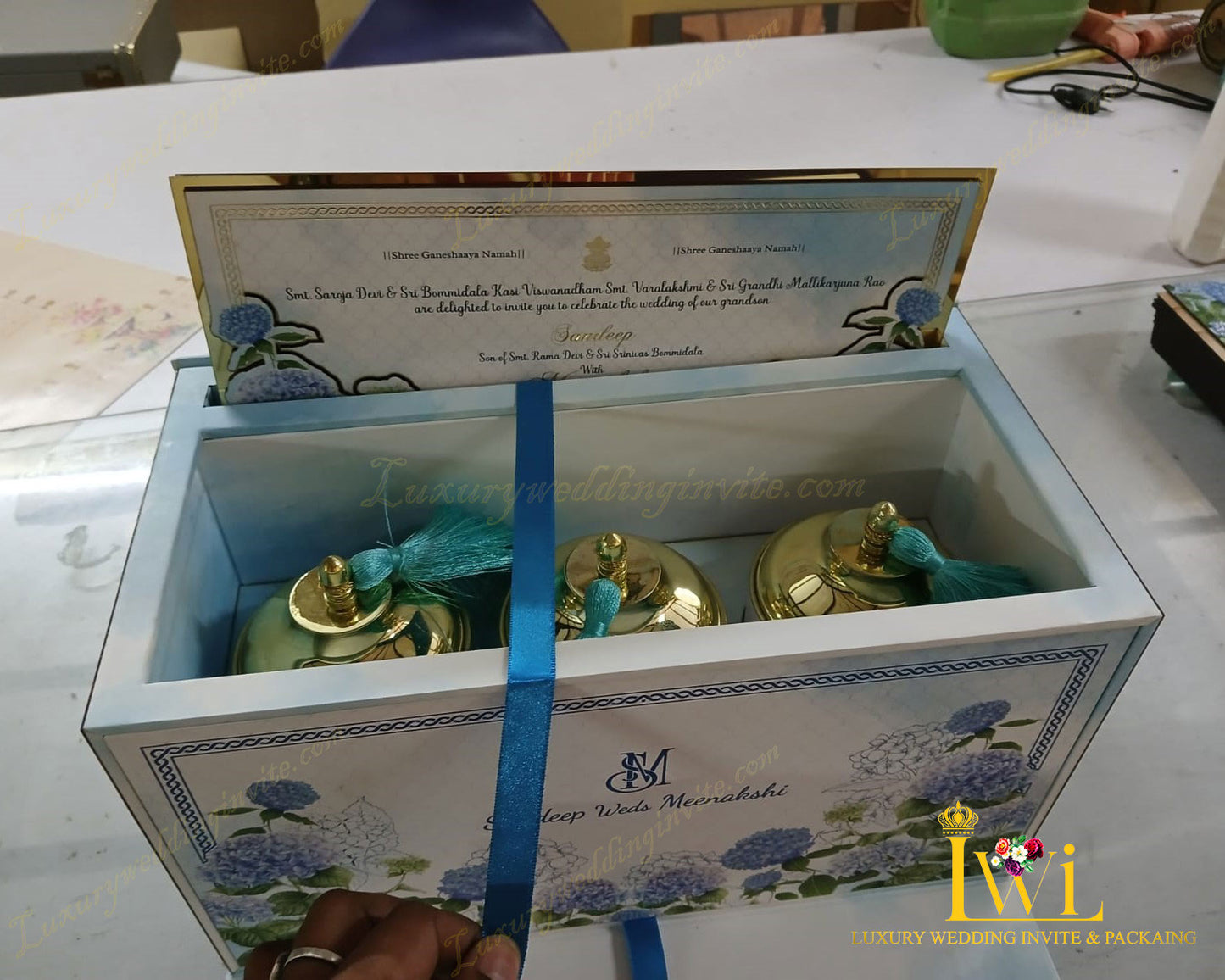 Elegant Hydrangea invitation gift box || 2024 Lattest design