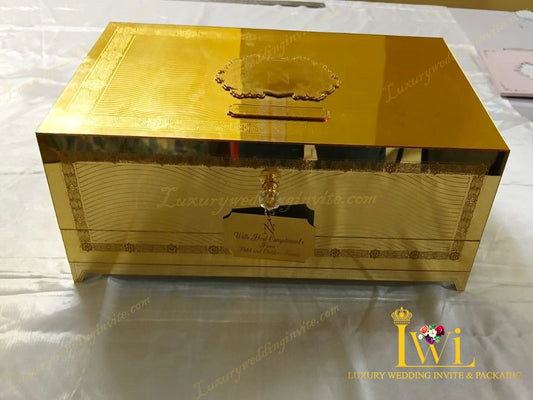Lord Shri Ganeshji Wedding Invitation Golden Box || 2024 Design By Luxury wedding invite & packaging