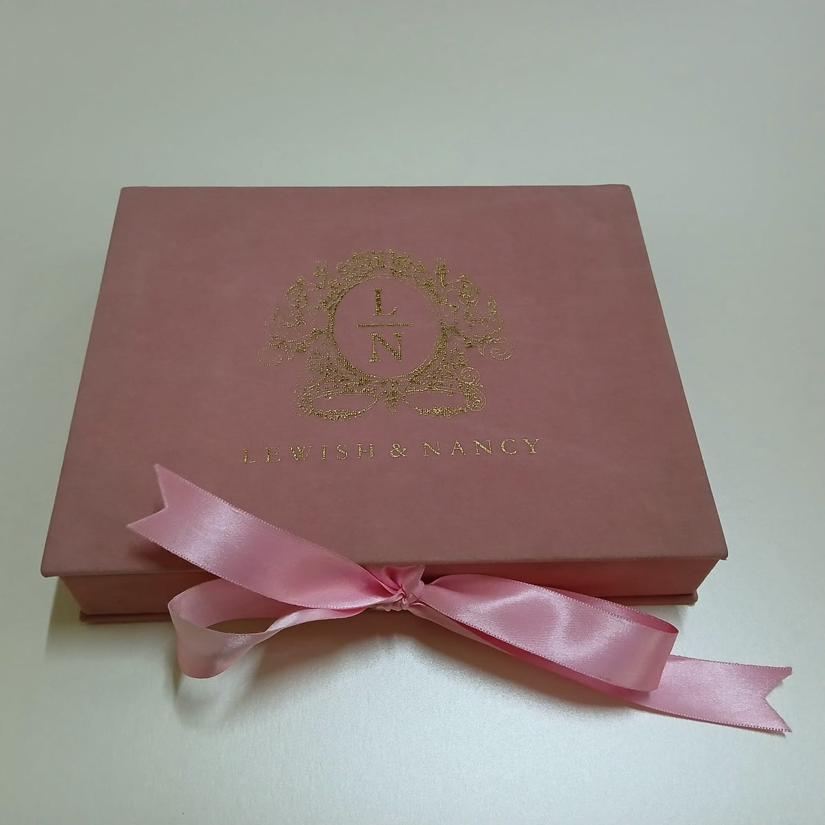 Light Pink Velvet Invitation Box