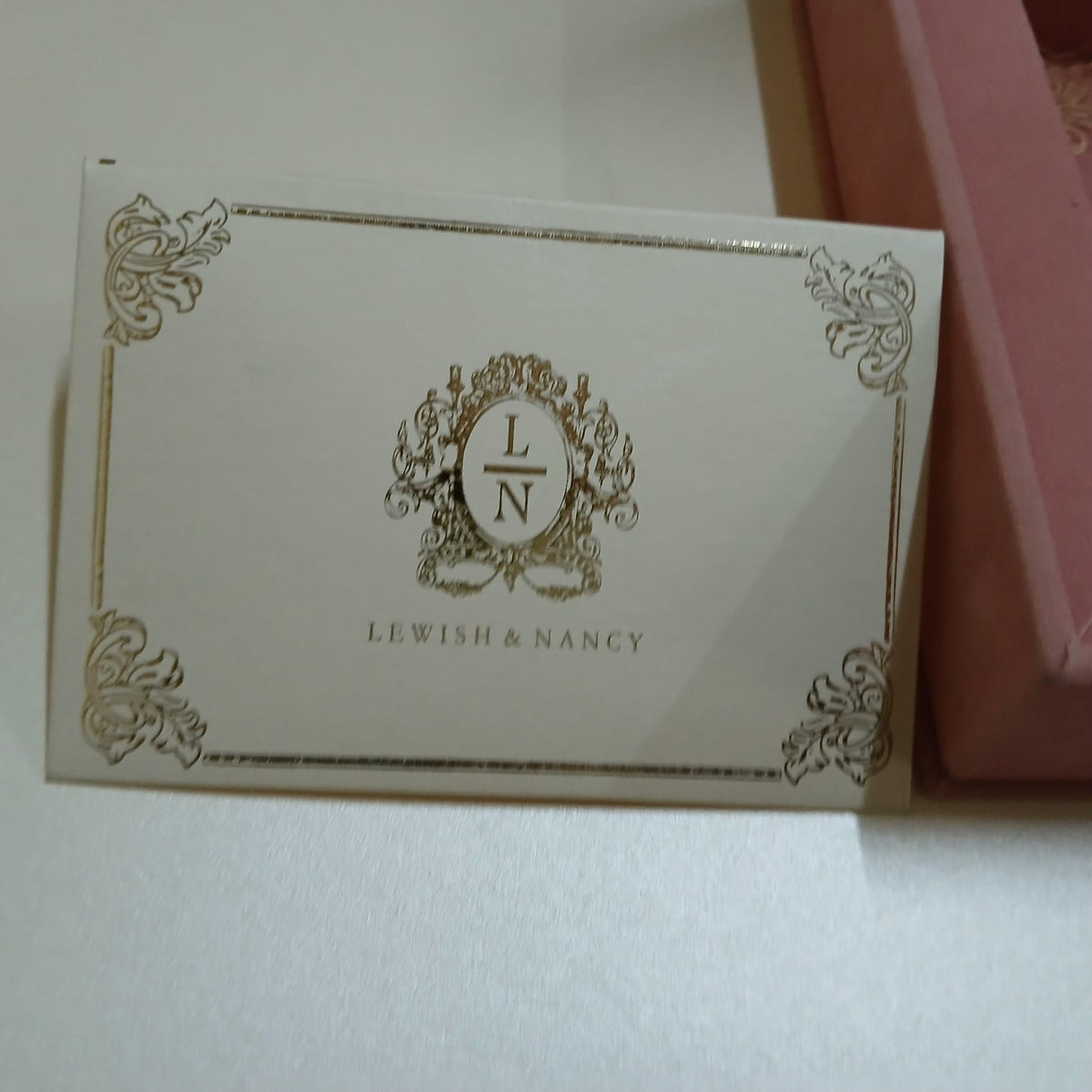 Light Pink Velvet Invitation Box