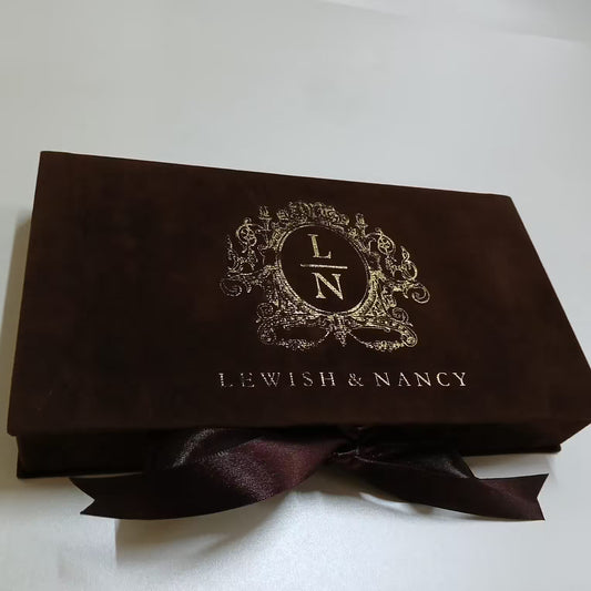 Brown Velvet Invitation Box