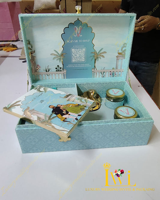 INDIAN TRADITIONAL PICHWAI INVITATION WITH GIFT HAMPER 2023