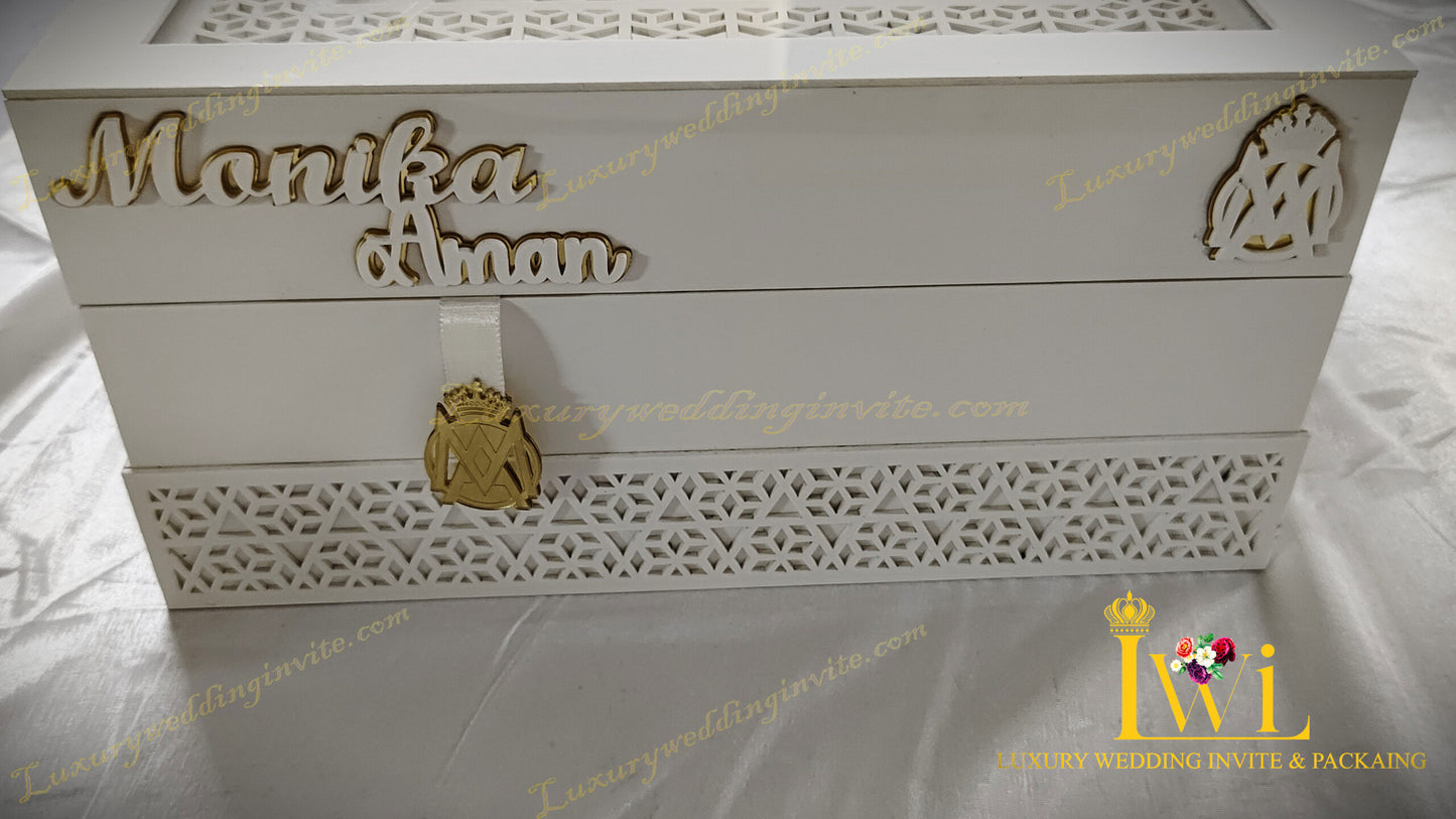 Acrylic Premium Wedding Invitation White Case | 2024 Design