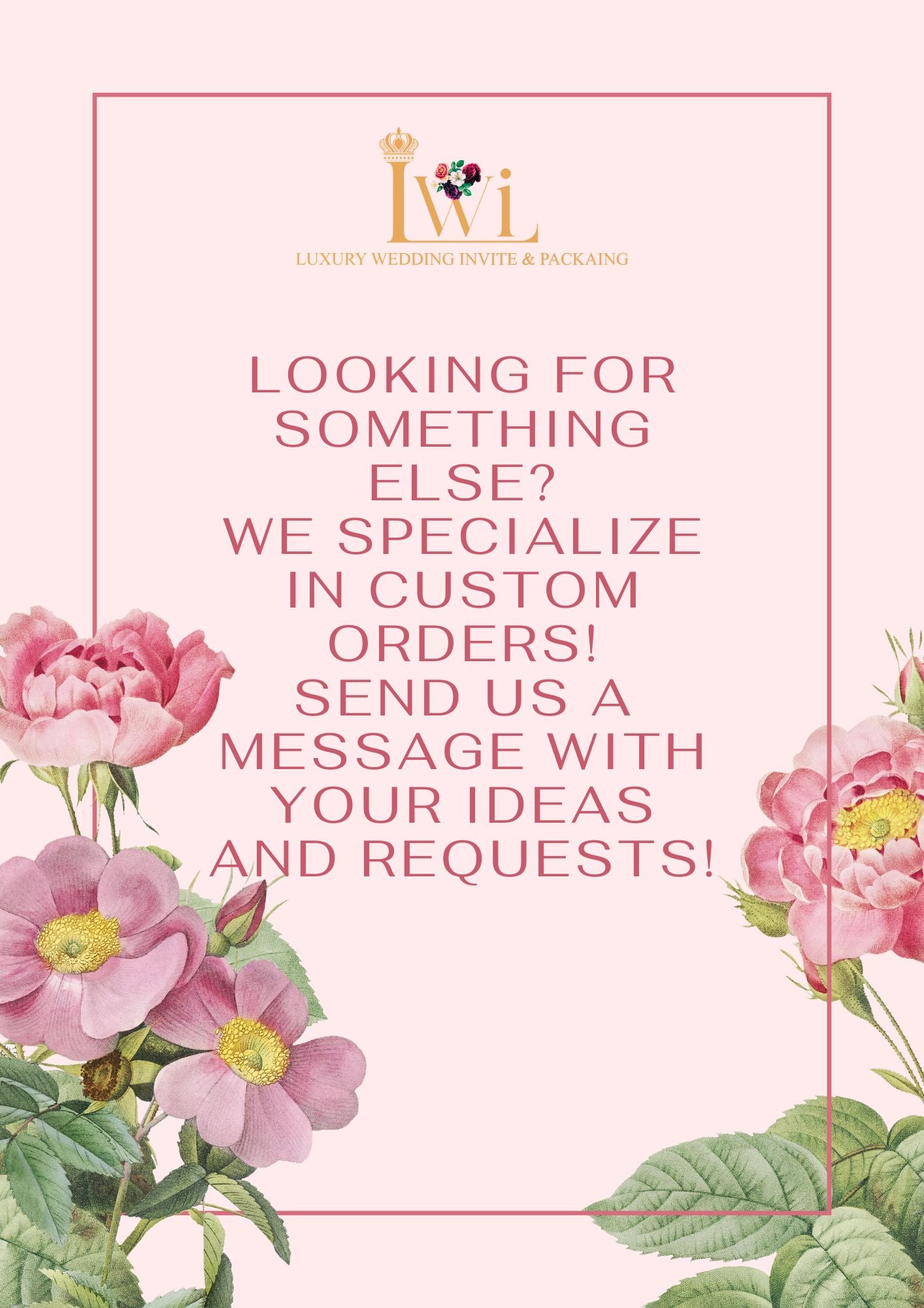 Pink floral wedding invitation with gold foil print || 2024 design