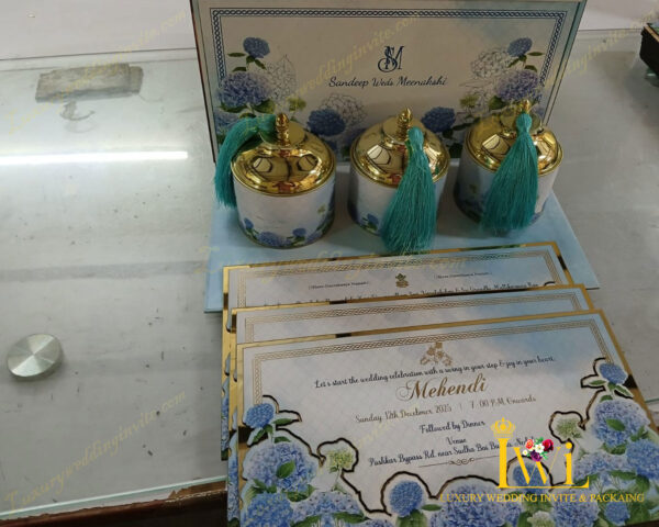 Hydrangea Invitation Gift Box showing items