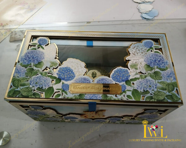 Elegant Hydrangea invitation gift box || 2024 Lattest design 1 hydrangea invitation gift box view