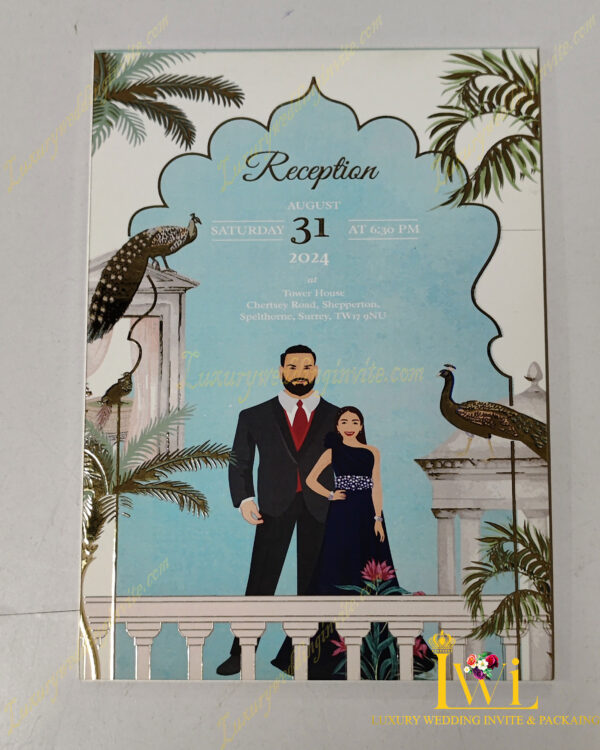 INDIAN TRADITIONAL PICHWAI INVITATION Reception card