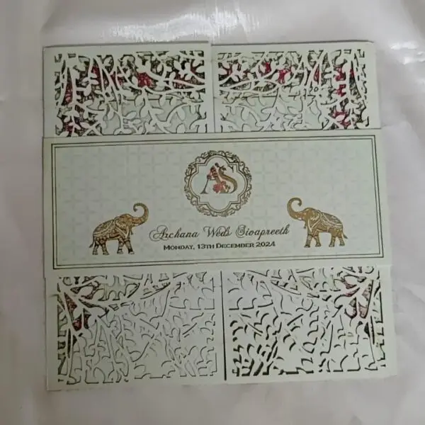 elegant laser cut invitation card by luxury wedding invie & packaging