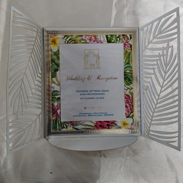 Leaf Design Laser Cut Invitation Cards