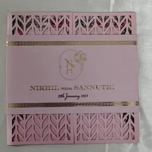 laser cut pink invitation cards by luxury wedding invite & packaging