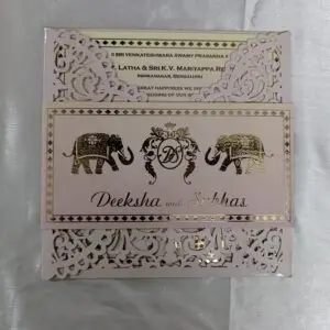 Laser Cut Elephant Logo Invitation Card by luxury wedding invite & packaging