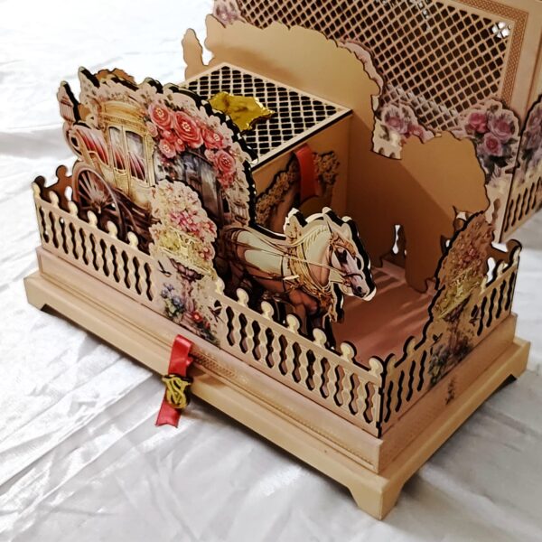 open view of Luxury Royal Carriage Invitation Box